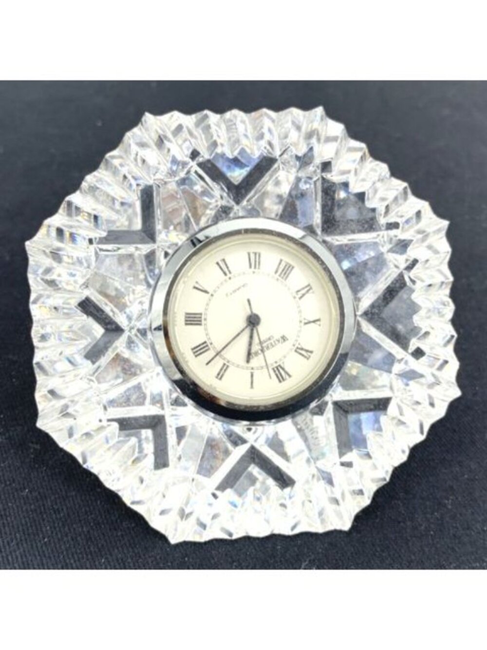 Waterford Diamond Shaped Lismore Crystal Desk Clock Parts Only Needs Battery - Picture 2 of 7